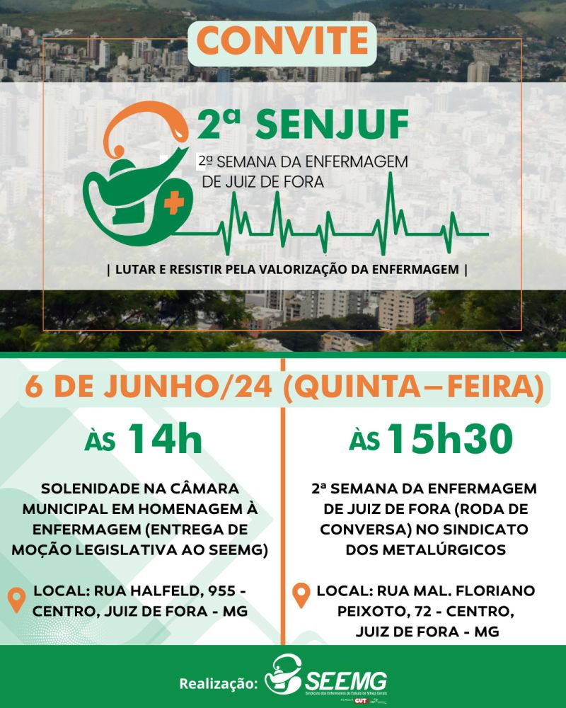 Vem aí a 2ª Semana da Enfermagem de Juiz de Fora (SENJUF)