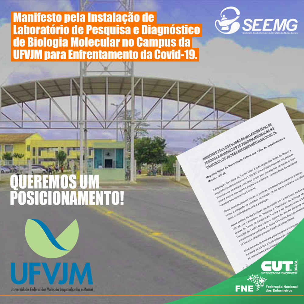 Manifesto pela Instalação de Laboratório de Pesquisa e Diagnostico de Biologia Molecular no Campus da UFVJM para Enfrentamento da Covid-19