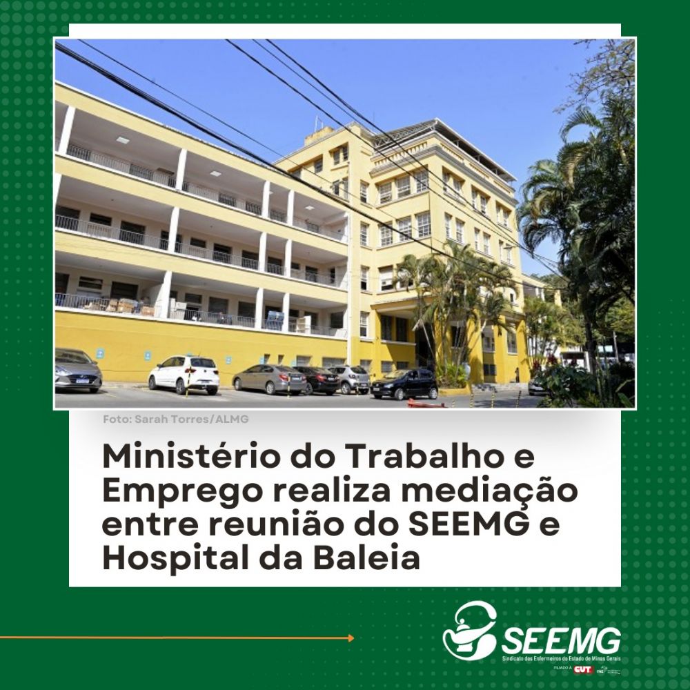 Ministério do Trabalho e Emprego media reunião entre SEEMG e Hospital da Baleia