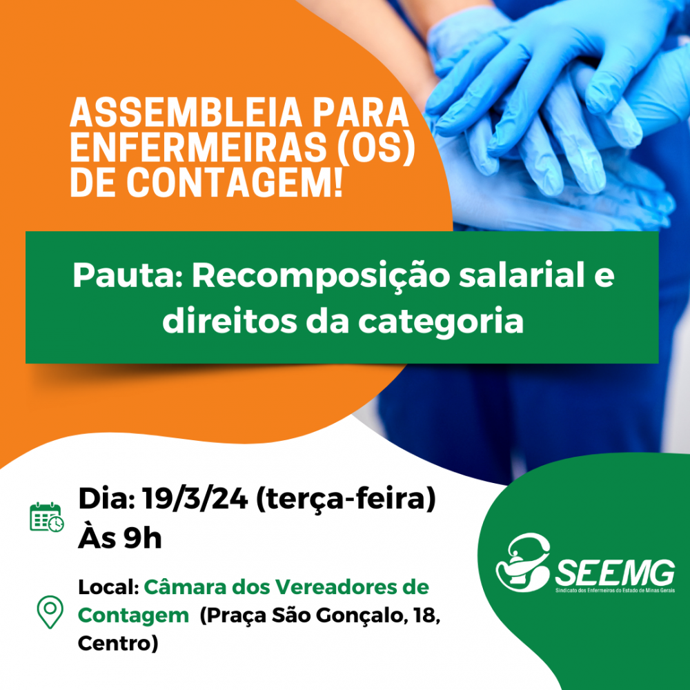 Convocação para enfermeiras (os) de Contagem!