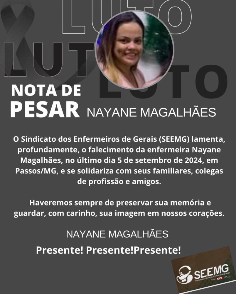 Nota de pesar -  Nayane Magalhães