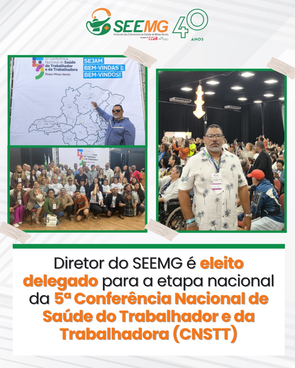 Diretor do SEEMG é eleito delegado para a etapa nacional da 5ª Conferência Nacional de Saúde do Trabalhador e da Trabalhadora (CNSTT)