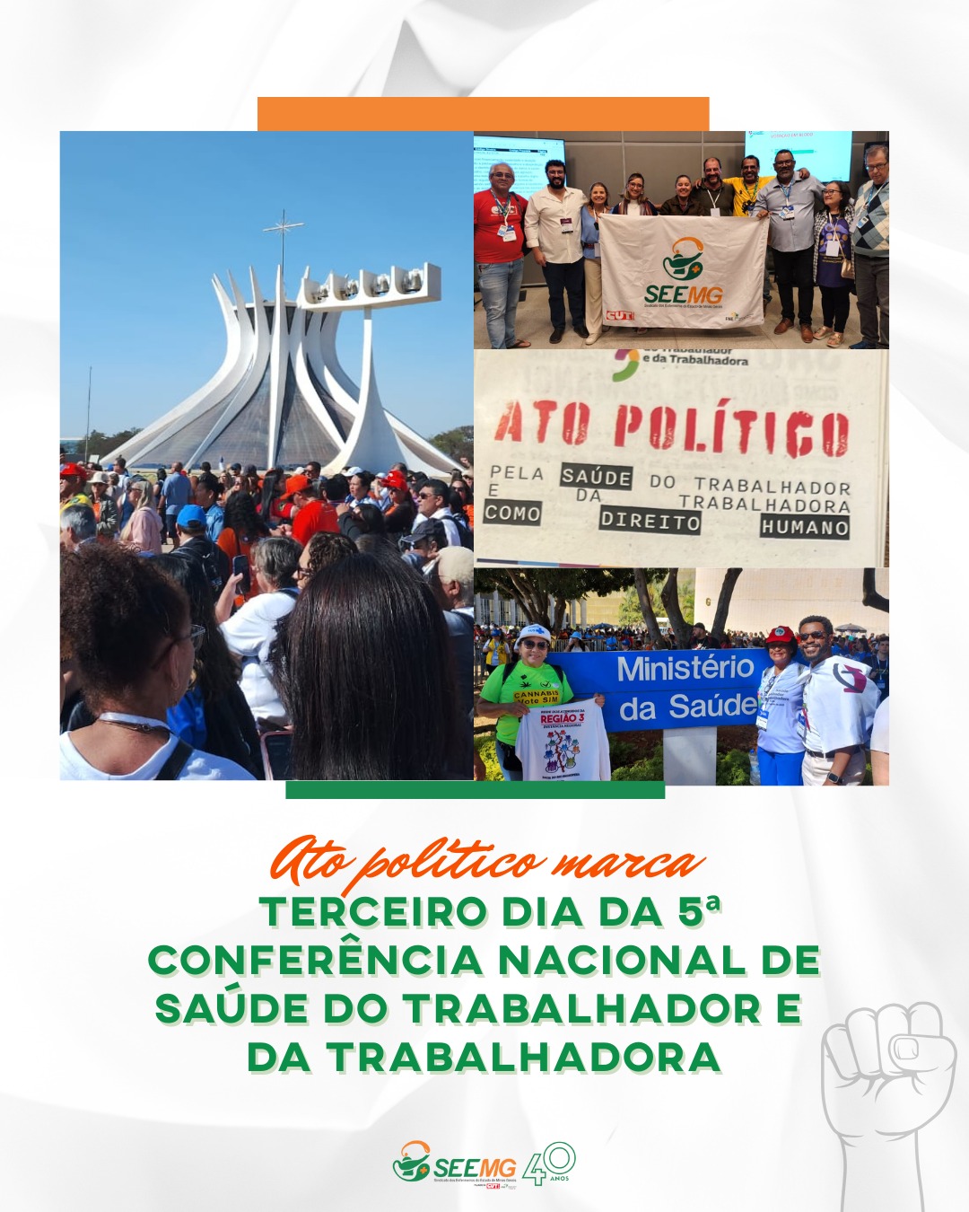 Ato político marca terceiro dia da 5ª Conferência Nacional de Saúde do Trabalhador e da Trabalhadora