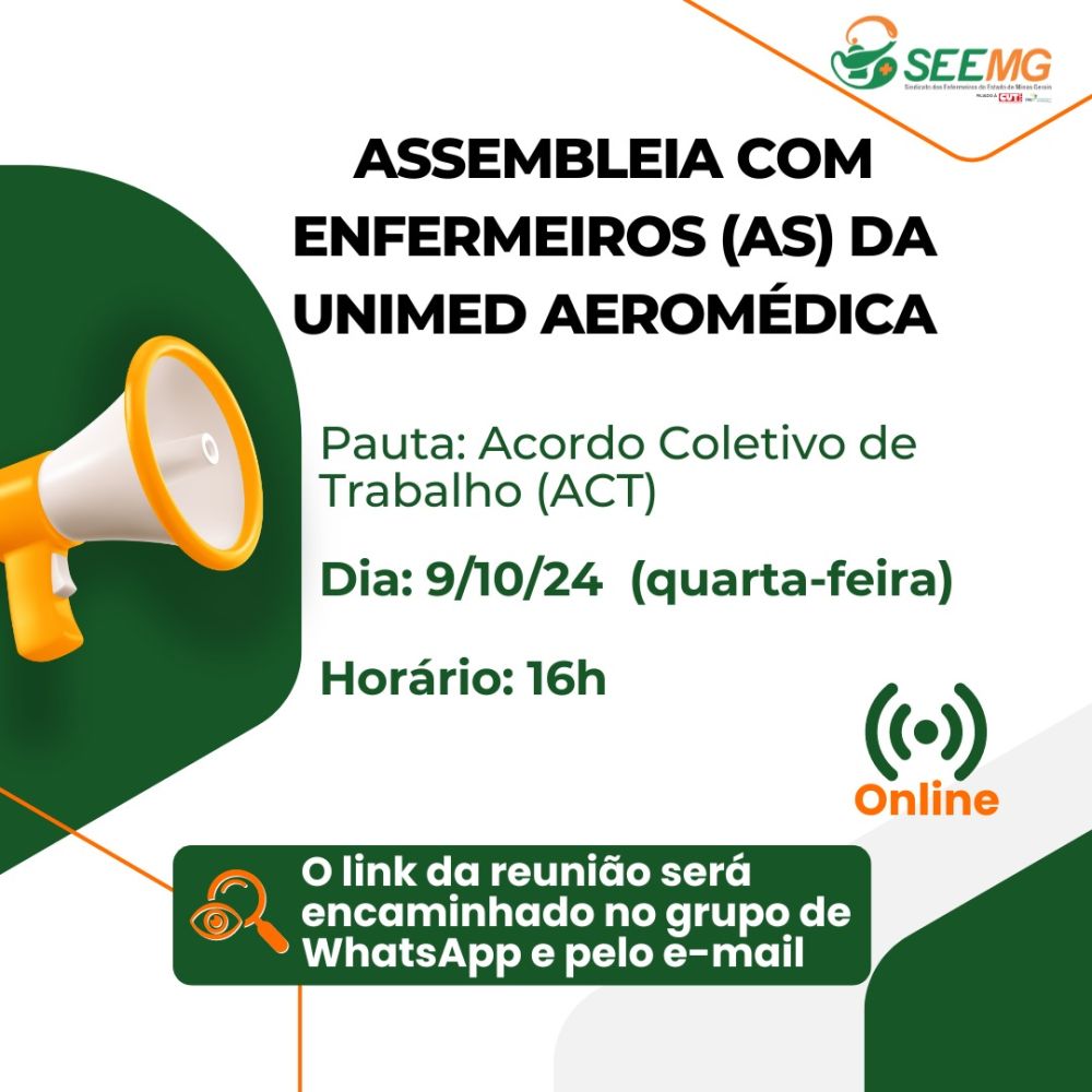 Convocação para enfermeiros (as) que trabalham na Unimed Aeromédica