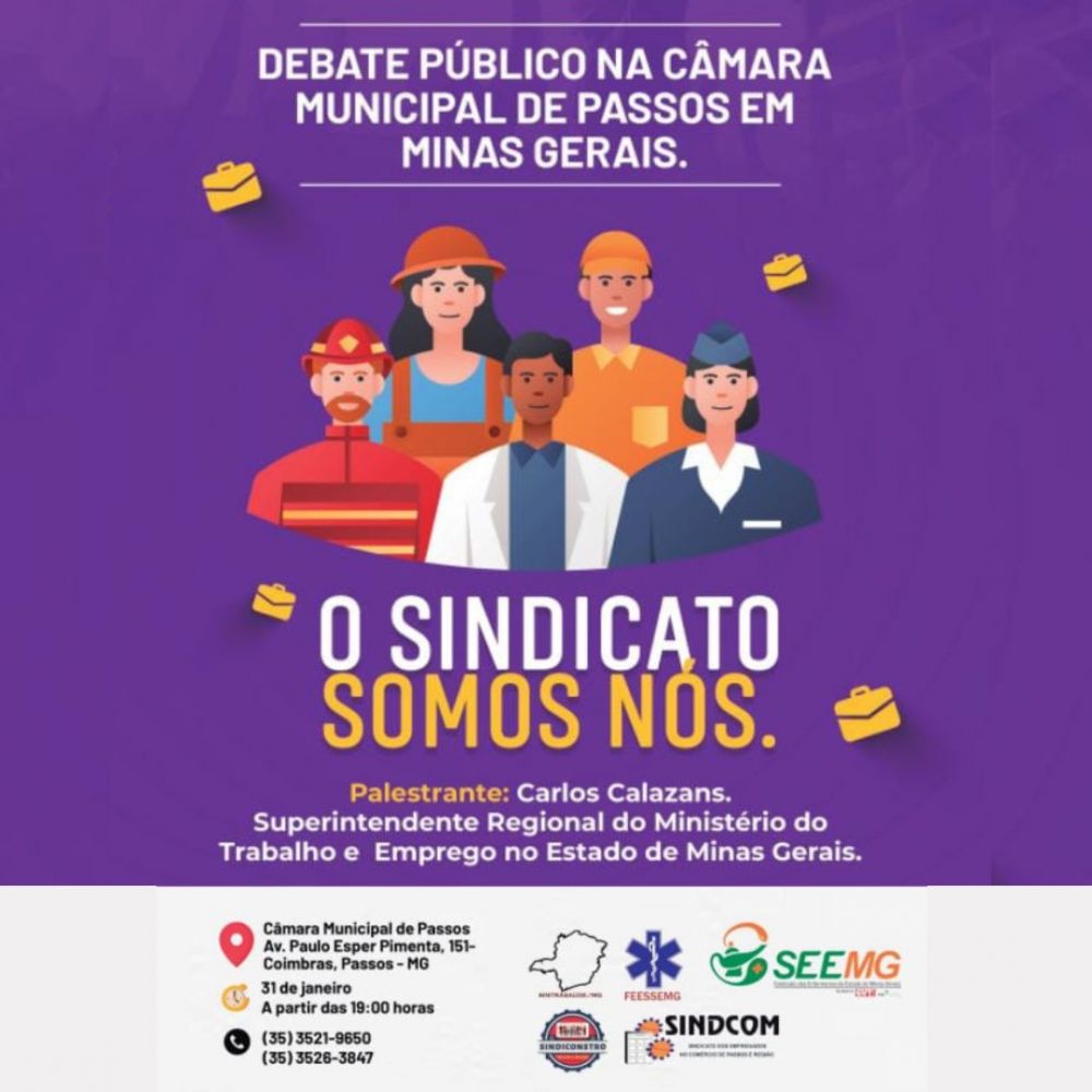 Debate público em Passos: lideranças sindicais se unem em defesa dos direitos dos trabalhadores